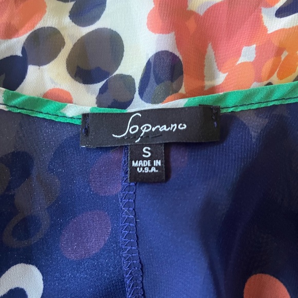 Soprano Sheer Navy Colorful Tank Small - Picture 8 of 8